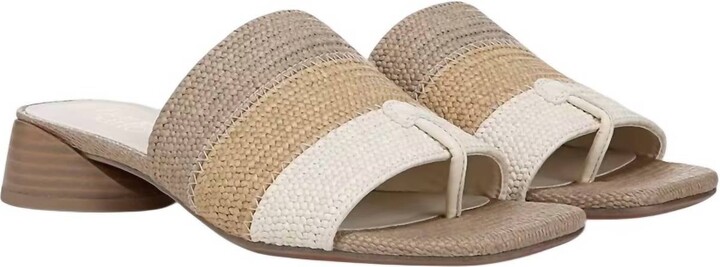 Women's Loran Sandal In Multi Beige Raffia