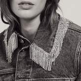 sandro denim jacket with rhinestone fringe