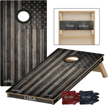 2x4 American Flag Carbon Cornhole Set