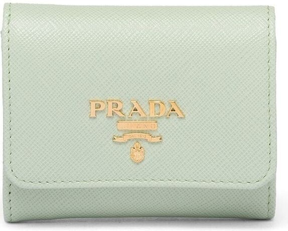 Prada Saffiano Leather Credit Card Holder in Green