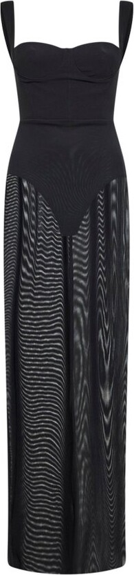 Alex Perry Sheer Panel Bustier Dress