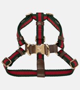 Thumbnail for your product : Gucci Web stripe faux leather dog harness
