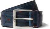 Thumbnail for your product : Paul Smith Navy 3.5cm Burnished-Leather Belt