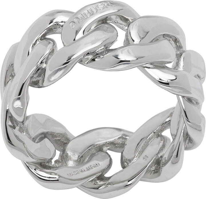 Ambush Silver Curb Chain Ring - ShopStyle