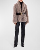 Thumbnail for your product : Gorski Belted Cashmere Goat Fur Jacket