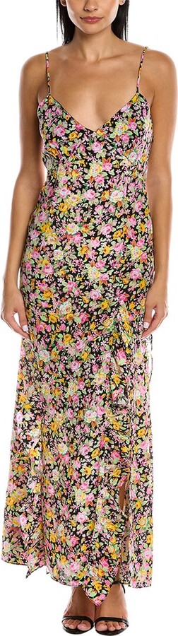 Les Rêveries Ruffle Cami Silk Maxi Dress