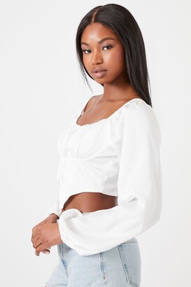 satin peasant top