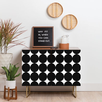 East Urban Home Natalie Baca Mod Polka Dot 2 Door Credenza Cabinet