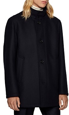 HUGO BOSS Coxtan Virgin Wool-Cashmere Coat With Bib