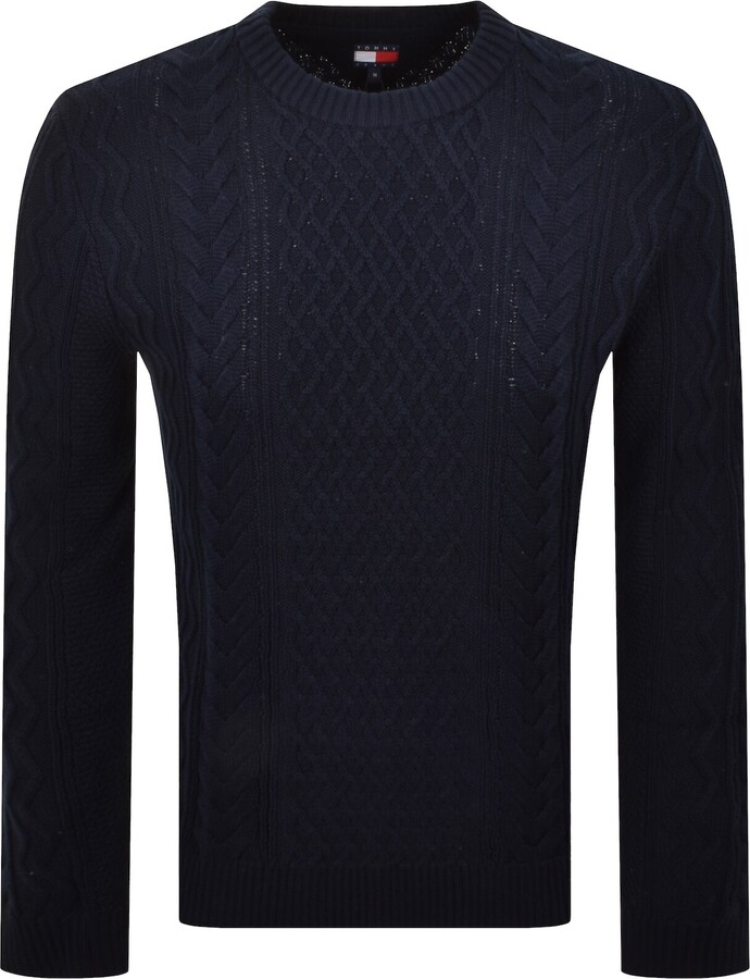 Tommy Jeans Cable Knit Jumper Navy