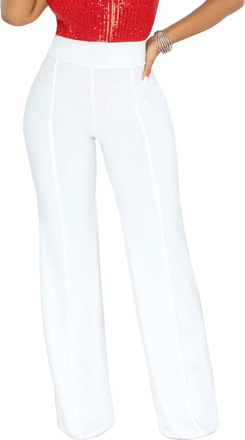 Hoefirm Work Pants for Women Business Casual Stretch Tall Straight Leg