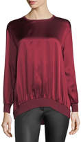Thumbnail for your product : Escada Crewneck Long-Sleeve Satin Sweatshirt