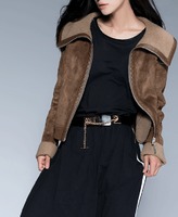 Thumbnail for your product : ChicNova Suede Nap Lambs Wool Coat
