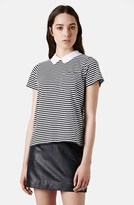 Thumbnail for your product : Topshop Stripe Print Collared Tee