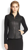 Thumbnail for your product : Armani Collezioni Shearling & Ottoman-Knit Jacket