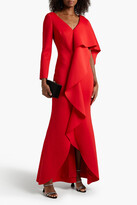 Thumbnail for your product : Badgley Mischka Draped Ruffled Scuba Gown