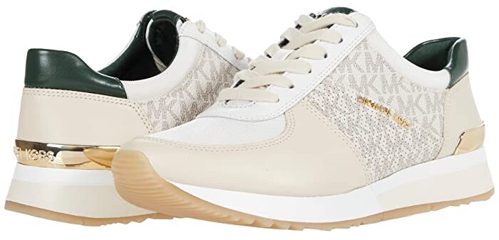 allie logo and leather trainer