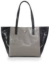 Thumbnail for your product : Prada Soft Calf Two-Tone Leather Shoulder Tote