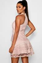 Thumbnail for your product : boohoo Eleanor Lace High Neck Skater Dress