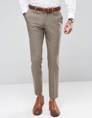 Selected Skinny Dogtooth Wedding Suit Pants With Stretch