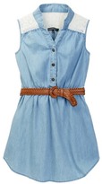 Thumbnail for your product : My Michelle mymichelle Sleeveless Denim Belted Dress (Big Girls)