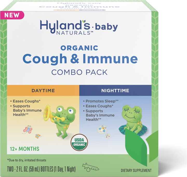 Hyland's Baby Organic Cough & Immune, Ages 12+ Months, Day & Night Combo Pack, 4 fl oz