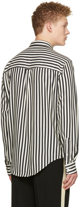 Ami Alexandre Mattiussi Off-white Striped Patch Pocket Shirt