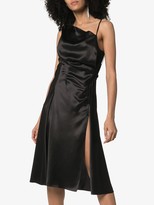 Thumbnail for your product : Versace Donna sleeveless one-shoulder silk midi dress
