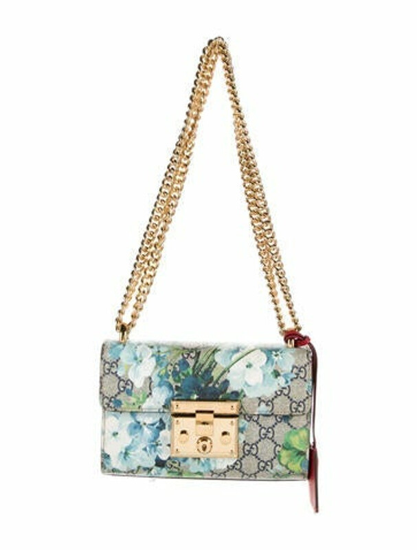 Gucci Small Padlock GG Blooms Bag Blue - ShopStyle