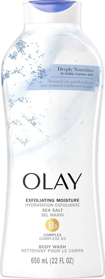 Olay sea salt to exfoliate and remove dead skin cells. 