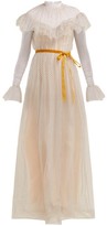 Thumbnail for your product : Erdem Mirabelle Ruffled Polka-dot Tulle Gown - White Multi