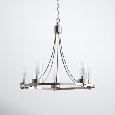 Laurie 5 - Light Wagon Wheel Chandelier