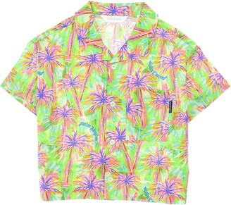 Palm Angels Kids Short-Sleeved Palm Tree Printed Shirt