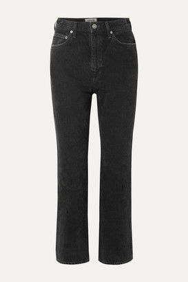 AGOLDE Pinch Waist Cropped High-rise Flared Jeans - Black
