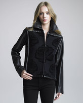 Thumbnail for your product : Christopher Kane Leather-Sleeve Box Jacket