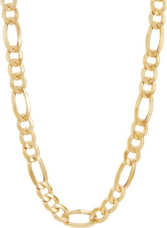 Zales 9.0mm Figaro Chain Necklace in Hollow 10K Gold - 24\