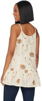 Thumbnail for your product : Logo by Lori Goldstein LOGO Lavish by Lori Goldstein Embroidered Mesh Camisole