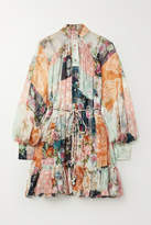 Thumbnail for your product : Zimmermann Wavelength Printed Silk-crepon Mini Dress