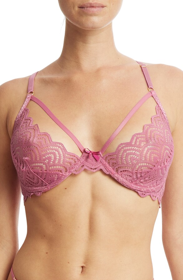 Hanky Panky Strappy Lace & Mesh Underwire Bra