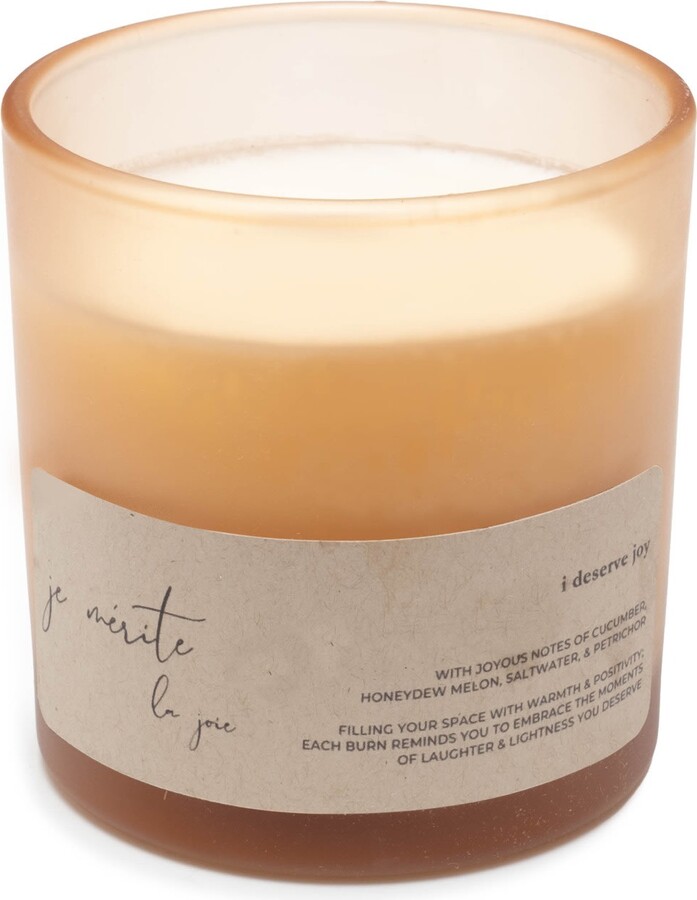Je Mérite (I Deserve) White I Deserve Joy - Honeydew Melon & Petrichor 13 Oz Candle