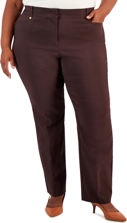 JM Collection Plus & Petite Plus Size Tummy Control Curvy-Fit Pants, Created  for Macy's - ShopStyle