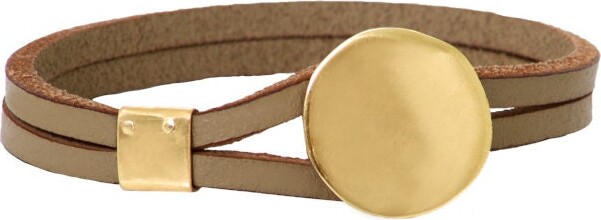 Etsy Gold Plated Sterling Silver Leather Bracelet - Handmade Unisex Jewelry