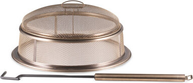 TIKI Brand 22.1 Diameter Accessory Metal Reunion Fire Pit Screen and 32.9 Inch 2 Piece Poker Black