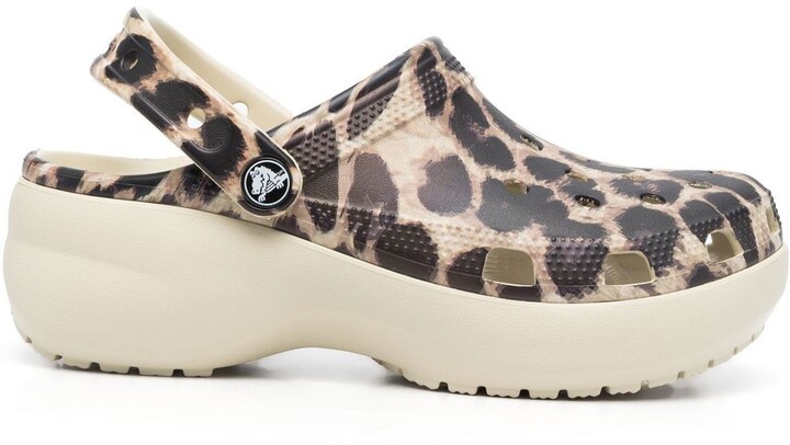 leopard print fur lined crocs