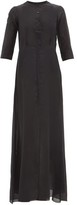 Thumbnail for your product : ALBUS LUMEN Andrea Raw-seam Cotton-blend Maxi Dress - Black