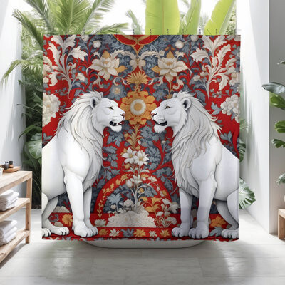 ULLI HOME Coolidge Lion Shower Curtain