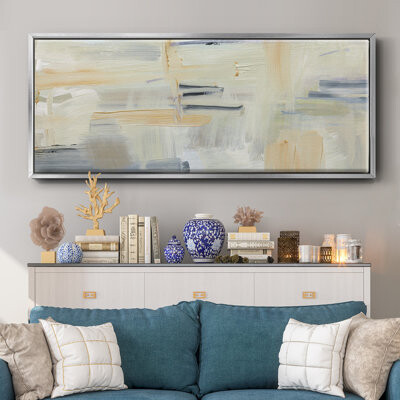 Wexford Home Gray andGold Abstract- Framed Canvas