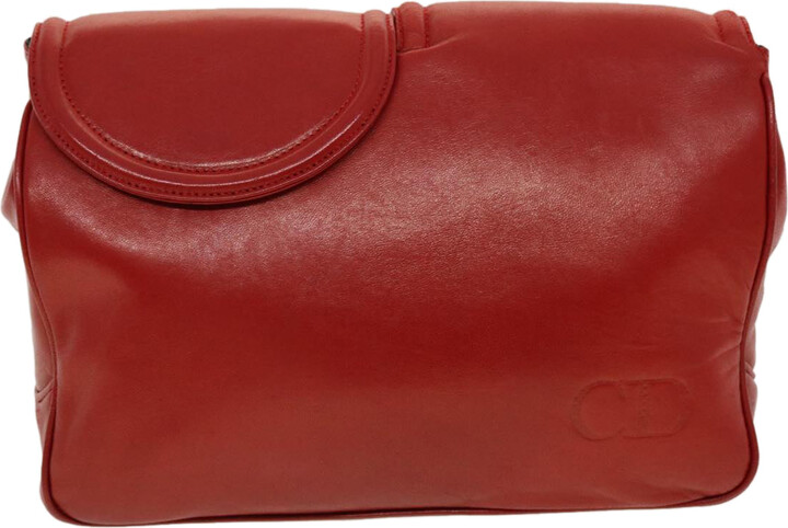 Christian Dior Red Leather Clutch Bag (Pre-Owned) - ShopStyle