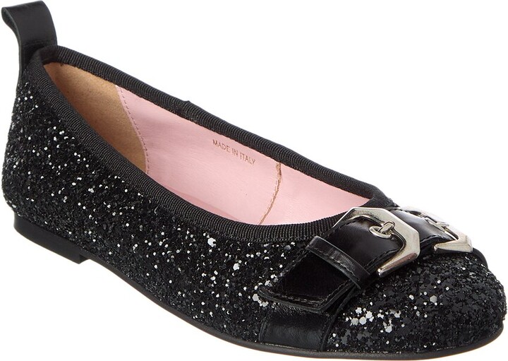 Mira Glitter & Leather Ballet Flat