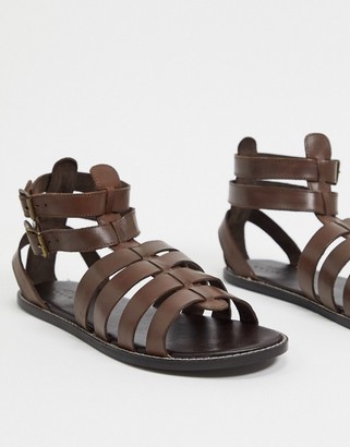 Men Leather Asos Sandals | Shop the world's largest collection of fashion |  ShopStyle